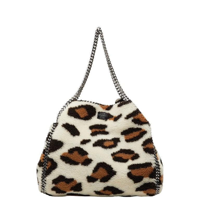 ステラマッカートニー レオパード ファーフリーファー ファラベラ トートバッグ ホワイト ブラウン ボア レディース Stella McCartney 【中古】