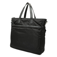プラダ 三角ロゴプレート トートバッグ ショルダーバッグ 2WAY ブラック ナイロン サフィアーノレザー メンズ PRADA 【中古】