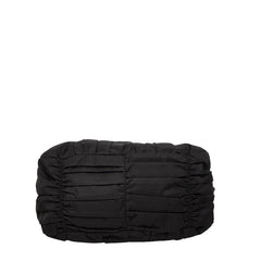 プラダ ギャザー ロゴ トートバッグ ショルダーバッグ 2WAY BN2346 ブラック ナイロン レザー レディース PRADA 【中古】