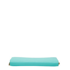 ティファニー エンボス ドット柄 ラウンドファスナー 長財布 ジップウォレット ティファニーブルー レザー レディース TIFFANY&Co. 【中古】