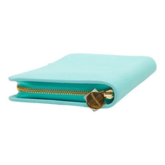 ティファニー エンボス ドット柄 ラウンドファスナー 長財布 ジップウォレット ティファニーブルー レザー レディース TIFFANY&Co. 【中古】