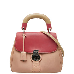 バーバリー DK88 ハンドバッグ ショルダーバッグ 2WAY ピンク レッド レザー レディース BURBERRY 中古