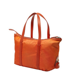 プラダ テスート 三角ロゴプレート トートバッグ ハンドバッグ BR3249 オレンジ ナイロン レディース PRADA 【中古】