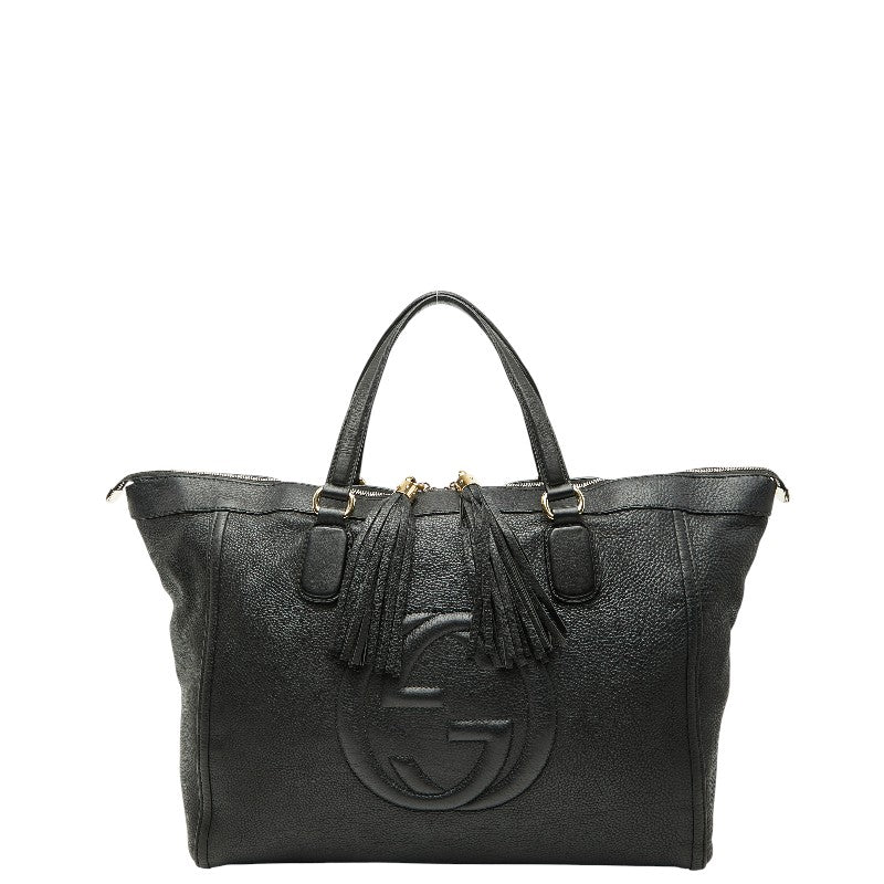 グッチ ソーホー タッセル トートバッグ 282306 ブラック レザー レディース GUCCI 【中古】