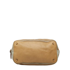 バーバリー 透かし彫り ショルダーバッグ ハンドバッグ 2WAY ベージュ カーフ レディース BURBERRY 【中古】