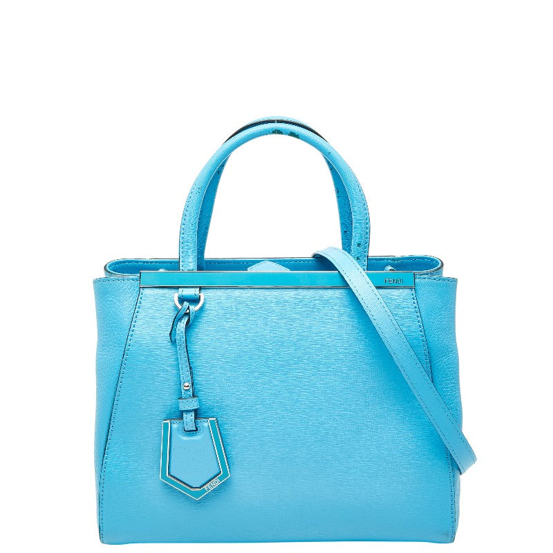 フェンディ プチトゥージュール ハンドバック ショルダーバッグ 2WAY 8BH253 ブルー レザー レディース FENDI 【中古】