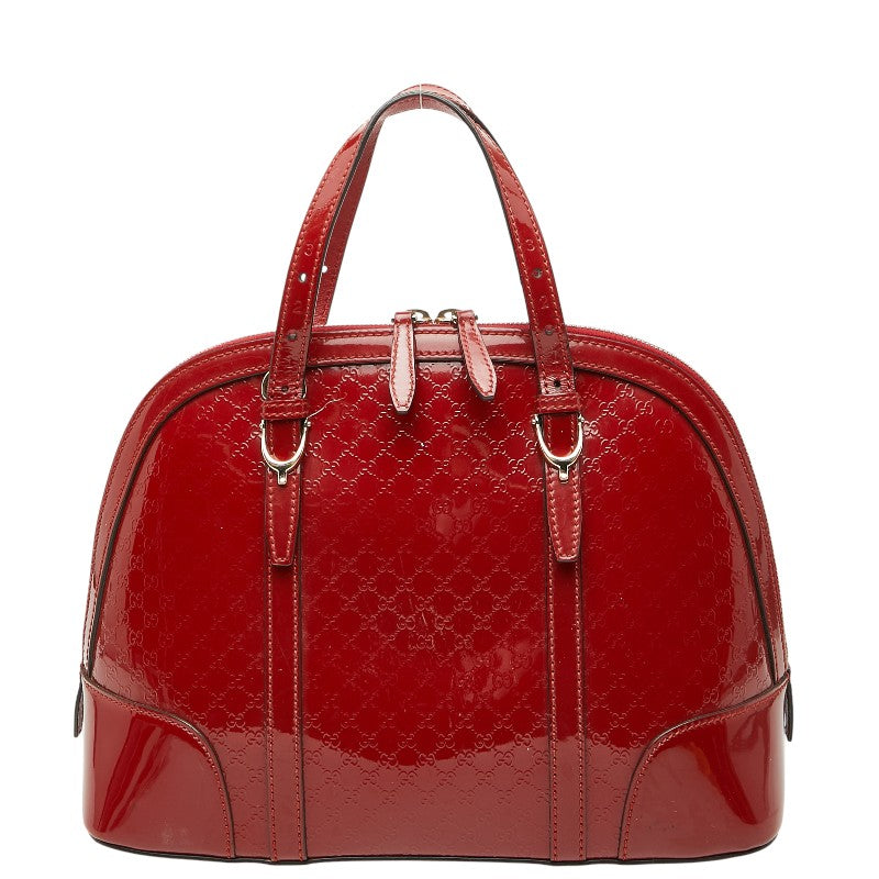 グッチ マイクログッチシマ ハンドバッグ 309617 レッド PVC レザー レディース GUCCI 【中古】