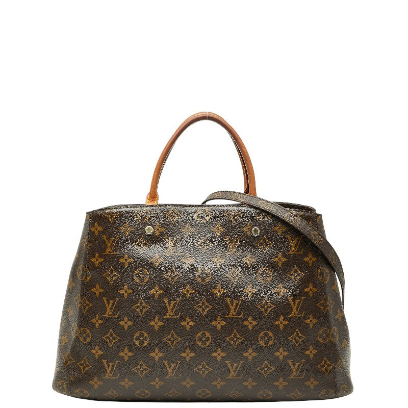 ルイ ヴィトン モノグラム モンテーニュMM ハンドバッグ ショルダーバッグ 2WAY M41056 ブラウン PVC レザー レディース LOUIS VUITTON 【中古】