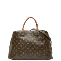 ルイ ヴィトン モノグラム モンテーニュMM ハンドバッグ ショルダーバッグ 2WAY M41056 ブラウン PVC レザー レディース LOUIS VUITTON 【中古】