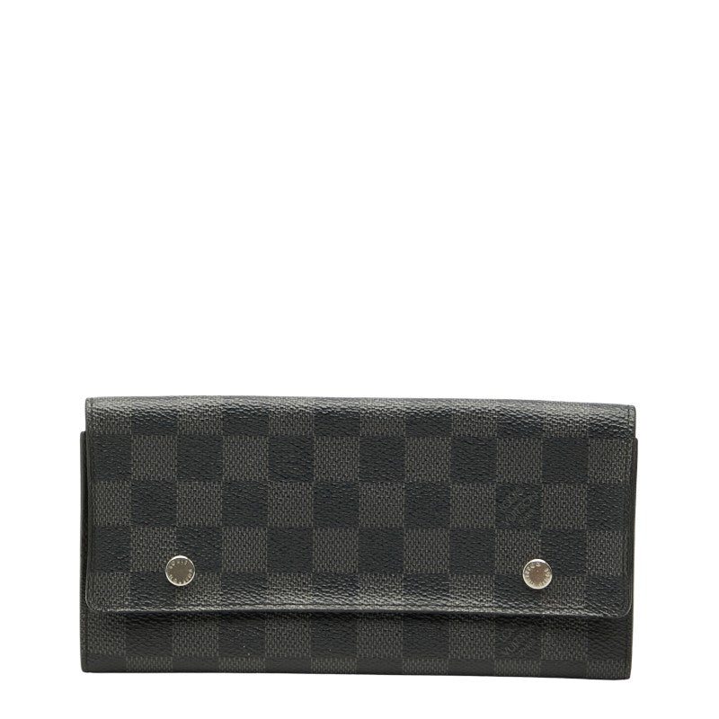 ルイ ヴィトン ダミエ グラフィット ポルトフォイユ ロン モデュラブル 長財布 N63084 ブラック PVC メンズ LOUIS VUITTON 【中古】