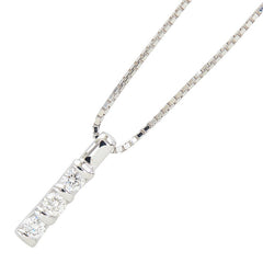 K18WG ホワイトゴールド ダイヤ0.32ct ペンダント ネックレス レディース 【中古】
