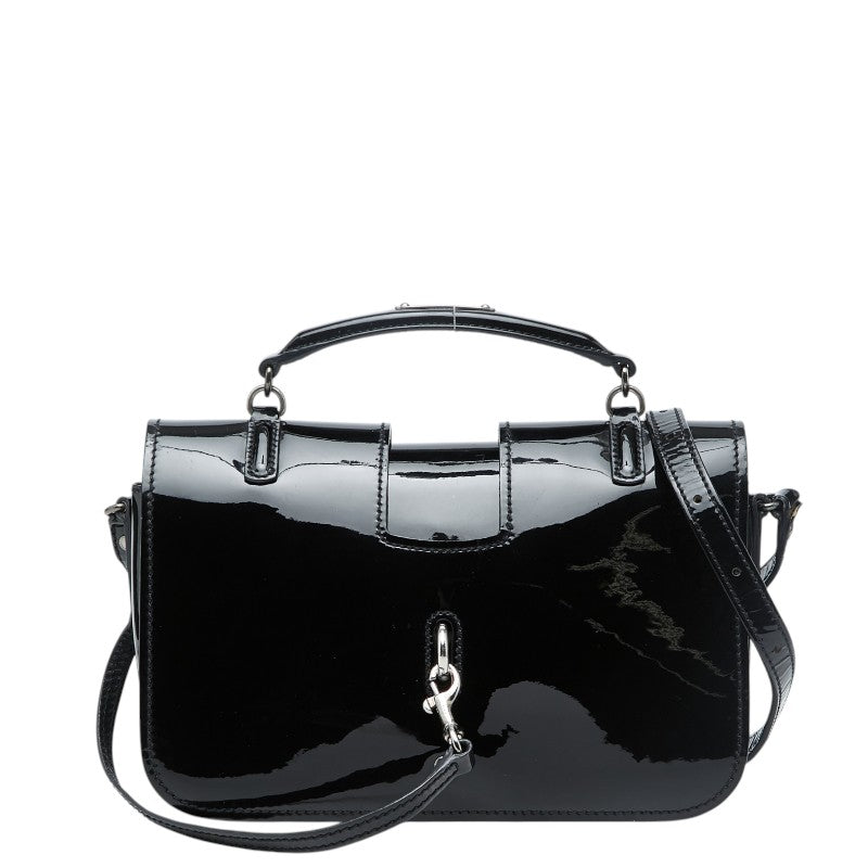 サンローラン シャーロットトイ ロゴ ショルダーバッグ 470387 ブラック パテントレザー レディース SAINT LAURENT 【中古】