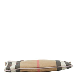 バーバリー ノバチェック 斜め掛け ショルダーバッグ ポーチ ピンク マルチカラー キャンバス レザー レディース BURBERRY 【中古】