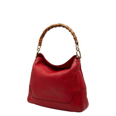 グッチ バンブー ハンドバッグ ショルダーバッグ 2WAY 282315 レッド レザー レディース GUCCI 【中古】