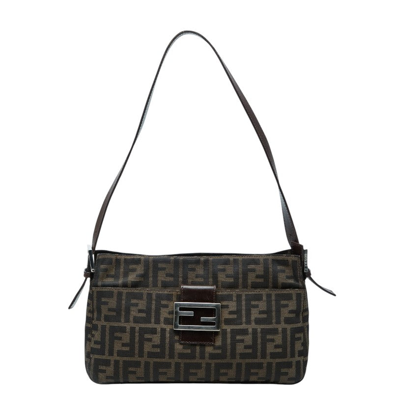 フェンディ ズッカ マンマバケット ワンショルダーバッグ 26566 ブラウン キャンバス レザー レディース FENDI 【中古】