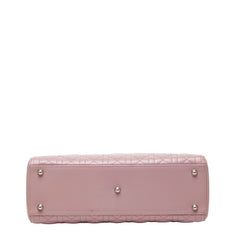 クリスチャンディオール カナージュ レディディオール ラージ ハンドバッグ ピンク パテントレザー レディース Christian Dior 【中古】