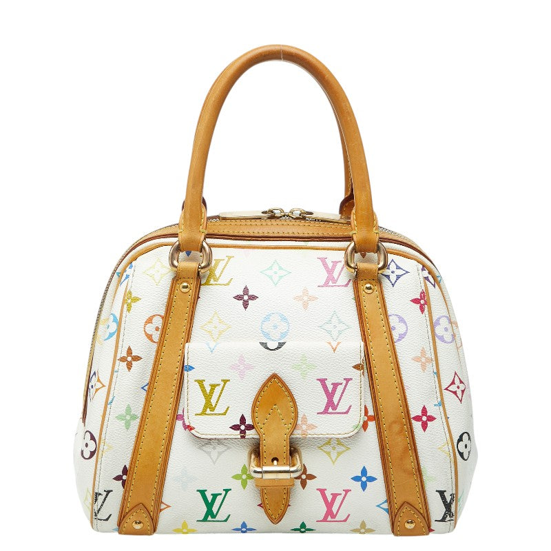 ルイ ヴィトン モノグラム マルチカラー プリシラ ハンドバッグ M40096 ブロン ホワイト PVC レザー レディース LOUIS VUITTON 【中古】