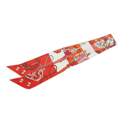 エルメス ツイリー TOURS DE CLES 鍵の螺旋 スカーフ レッド マルチカラー レディース HERMES 【中古】