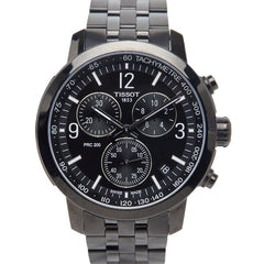 ティソ PRC200 クロノグラフ 腕時計 T114417A クオーツ ブラック文字盤 ステンレススチール メンズ TISSOT 【中古】
