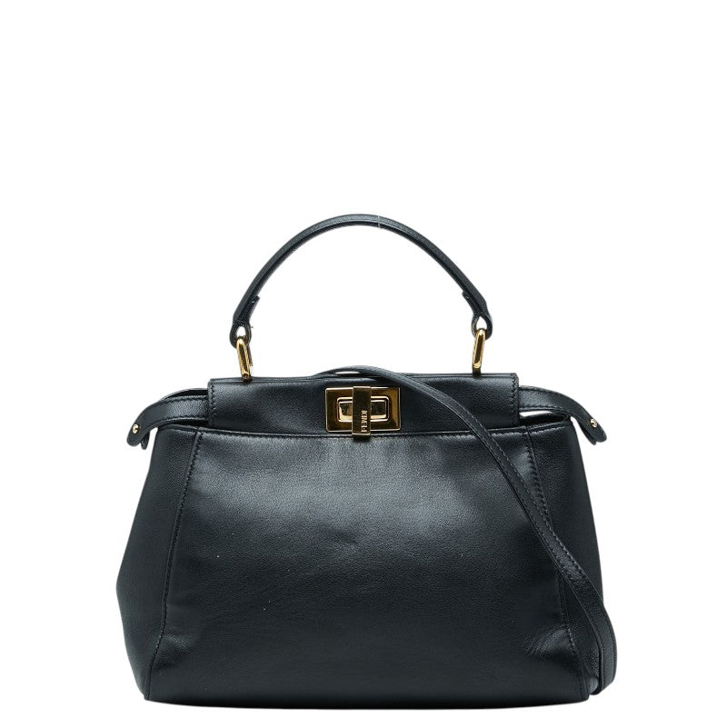 フェンディ ピーカブー ミニ ハンドバッグ ショルダーバッグ 2WAY 8BN244 ブラック レザー レディース FENDI 【中古】