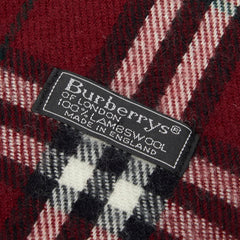 バーバリー チェック マフラー ボルドー ワインレッド ウール レディース BURBERRY 【中古】