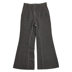 シャネル ココマーク デニムパンツ フレアパンツ サイズ36 P17666V09976 グレー コットン ラインストーン レディース CHANEL 【中古】