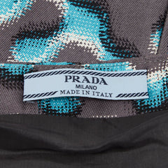 プラダ ノースリーブワンピース サイズ42 グレー マルチカラー ウール シルク レディース PRADA 【中古】