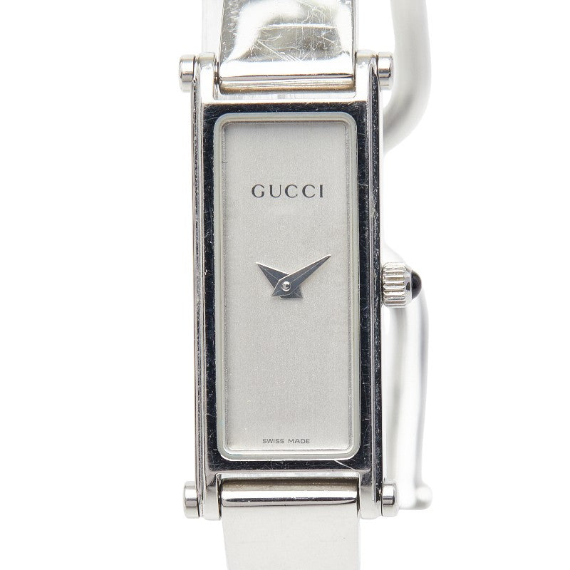 グッチ 腕時計 バングルウォッチ 1500L クオーツ シルバー文字盤 ステンレススチール レディース GUCCI 【中古】