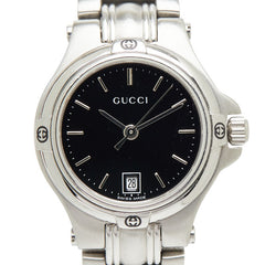 グッチ 腕時計 クオーツ ブラック文字盤 ステンレススチール レディース GUCCI 【中古】