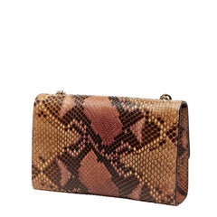 グッチ バンブー タッセル チェーン ショルダーバッグ 387611 ベージュ ブラウン ピンク パイソン レディース GUCCI 【中古】