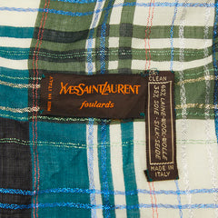 イヴ サンローラン 大判 チェック ストール マルチカラー ウール シルク レディース YVES SAINT LAURENT 【中古】