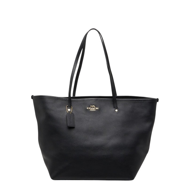 コーチ トートバッグ ショルダーバッグ ブラック レザー レディース COACH 【中古】