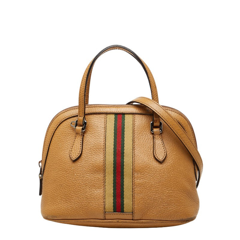 グッチ シェリーライン ハンドバッグ ショルダーバッグ 2WAY 341504 ベージュ レザー レディース GUCCI 【中古】