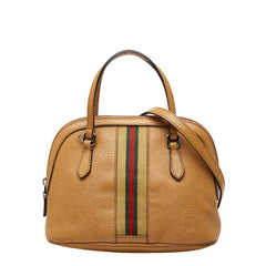 グッチ シェリーライン ハンドバッグ ショルダーバッグ 2WAY 341504 ベージュ レザー レディース GUCCI 【中古】