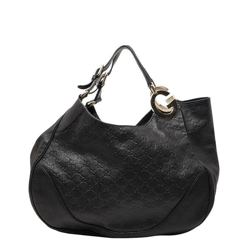 グッチ グッチシマ ハンドバッグ 203504 ブラック レザー レディース GUCCI 【中古】