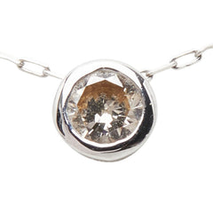 K18WG ホワイトゴールド ダイヤ0.10ct ネックレス レディース 【中古】