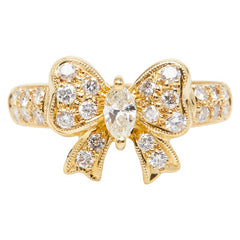 K18YG イエローゴールド ダイヤ0.13ct ダイヤ0.39ct リング 指輪 レディース 11.5号 【中古】