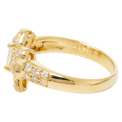 K18YG イエローゴールド ダイヤ0.13ct ダイヤ0.39ct リング 指輪 レディース 11.5号 【中古】