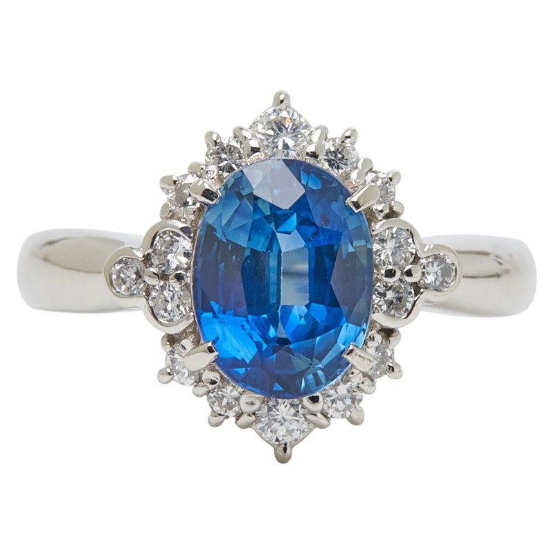 Pt900 プラチナ サファイア2.48ct ダイヤ0.38ct リング 指輪 レディース 13.5号 【中古】
