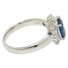 Pt900 プラチナ サファイア2.48ct ダイヤ0.38ct リング 指輪 レディース 13.5号 【中古】