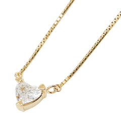 K18YG イエローゴールド ダイヤ0.30ct プチネックレス ペンダント ネックレス レディース 【中古】