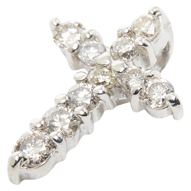 Pt900 プラチナ ダイヤ0.20ct クロスモチーフ ペンダントトップ レディース 【中古】