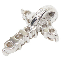 Pt900 プラチナ ダイヤ0.20ct クロスモチーフ ペンダントトップ レディース 【中古】