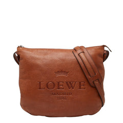 ロエベ ヘリテージ 斜め掛け ショルダーバッグ ブラウン レザー レディース LOEWE 【中古】