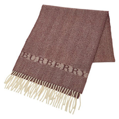 バーバリー ロンドン ロゴ 無地 マフラー ボルドー ワインレッド カシミヤ100% メンズ BURBERRY 【中古】