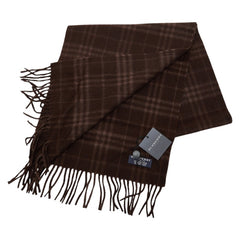 バーバリー チェック マフラー ブラウン カシミヤ レディース BURBERRY 【中古】