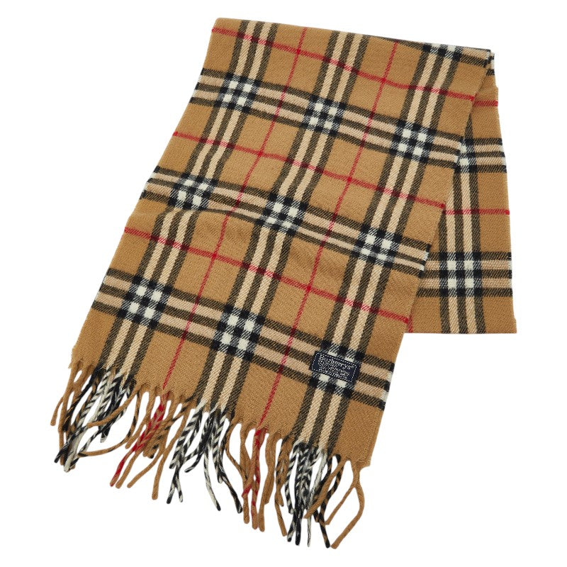バーバリー ノバチェック マフラー ベージュ ウール メンズ BURBERRY 【中古】