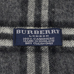 バーバリー ロンドン チェック マフラー グレー カシミヤ100% メンズ BURBERRY 【中古】