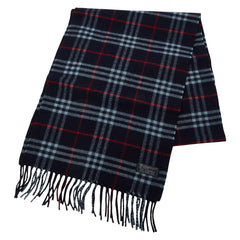 バーバリー チェック マフラー ネイビー カシミヤ100% メンズ BURBERRY 中古