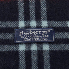 バーバリー チェック マフラー ネイビー カシミア100％ メンズ BURBERRY 【中古】